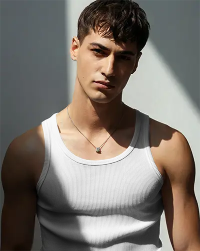 Classic Ribbed Tank Top Mockup For Men Perfect For Summer Wardrobe And Casual Wear Styling
