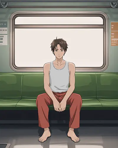 Casual Sleeveless Anime Tank Top Mockup For Men Athleisure Style Urban Fashion Presentation Template