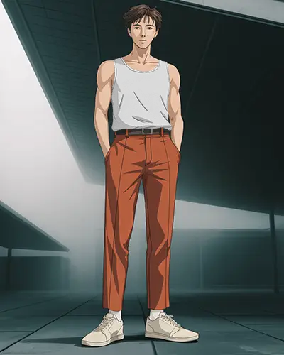 Modern Summer Anime Tank Top For Men Casual Stylish Athletic Fit Mockup Design Template