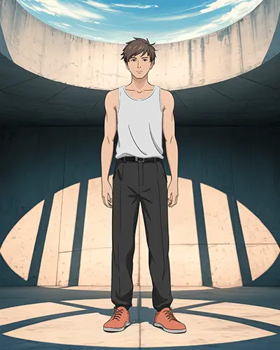 Athletic Sleeveless Anime Tank Top Mockup For Men Modern Stylish Fit Casual Wear Apparel