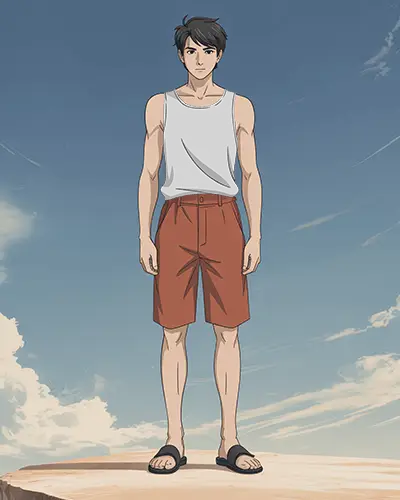 Men Summer Anime Tank Top Mockup Stylish Comfortable Breathable Fabric Perfect For Casual