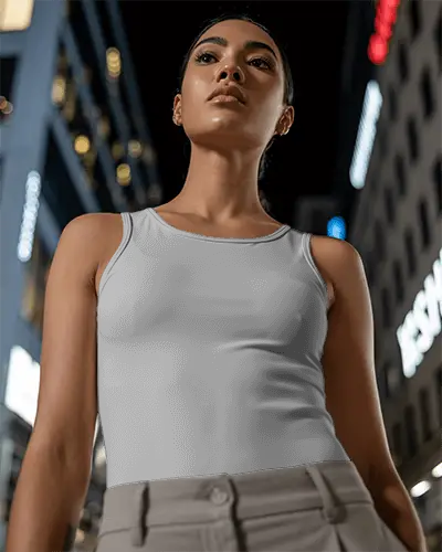Sleek Women Tank Top Mockup For Summer Fashion And Casual Streetwear Designs Promotion