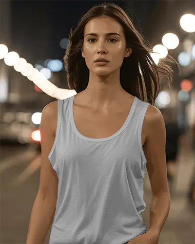 Womens Relaxed Fit Sleeveless Tank Top Mockup For Fashion Brand Promotion