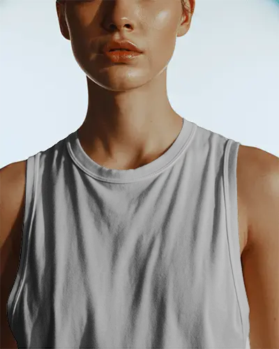 Sleeveless Casual Crewneck Tank Top Mockup For Female Model Apparel Display Presentation