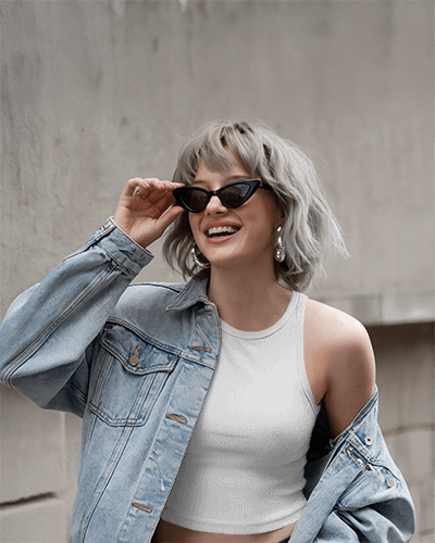 Alien Invasion Tanktop Mockup On Stylish Woman With Sunglasses