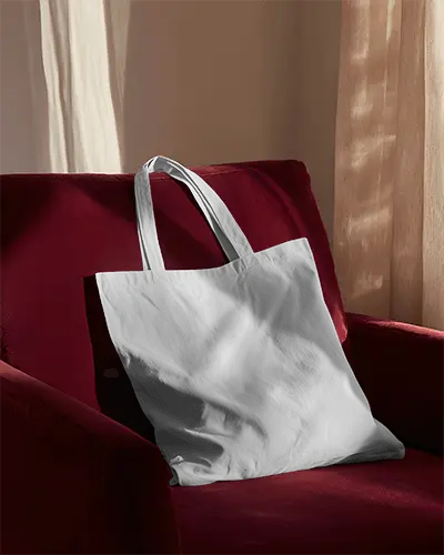 High Resolution Fabric Tote Bag Mockup With Natural Light For Online Store Display Usage