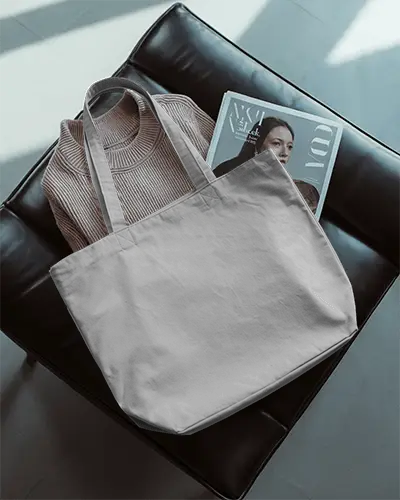 Stylish Large Canvas Tote Bag With Durable Long Handles For Everyday Carry And Shopping 0306