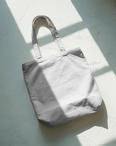 Eco Friendly Reusable Tote Bag Mockup With Long Handles For Grocery Shopping