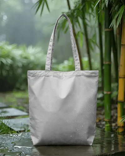 Reusable Water Resistant Tote Bag Mockup On Nature Background Perfect For Product Presentation 0328
