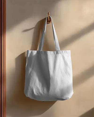 Eco Friendly Cotton Tote Bag Mockup With Long Shoulder Straps For Everyday Carry And Shopping