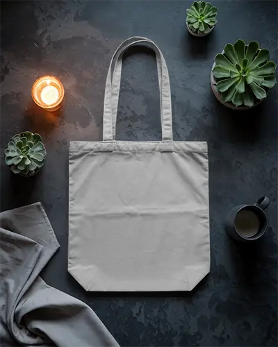 Eco Friendly Reusable Tote Bag Mockup For Custom Design Presentation Template