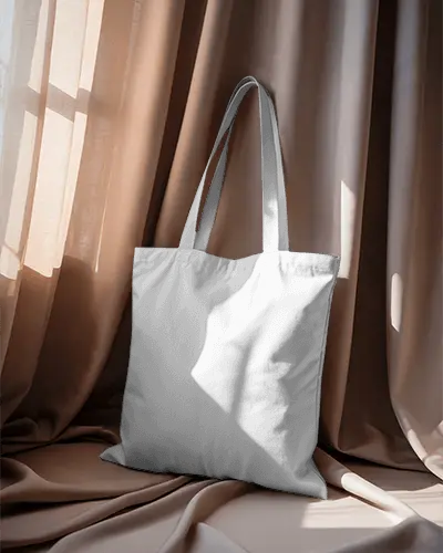 Eco Friendly Reusable Tote Bag Mockup Presented In Natural Light Ideal For Promotions