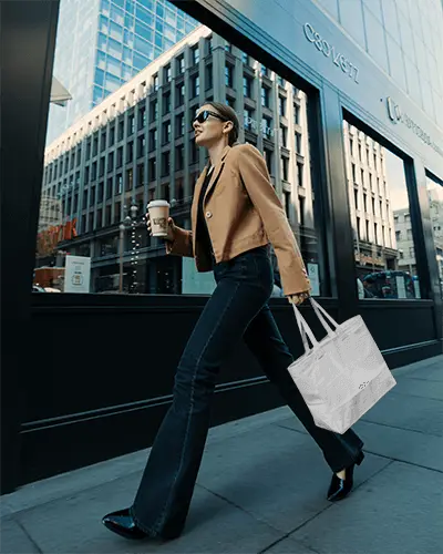 Trendy Tote Bag Mockup Showcasing Elegant Everyday Carry All Fashion Statement Design