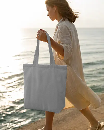 Large Capacity Canvas Tote Bag Mockup With Long Handles For Casual And Outdoor Activities