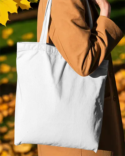 Minimalist Cotton Tote Bag Mockup With Long Handles For Fashion And Advertising Use