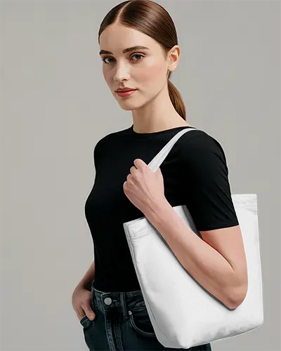 Stylish Casual Tote Bag Mockup For Fashionable Everyday Use And Custom Graphic Design Presentation