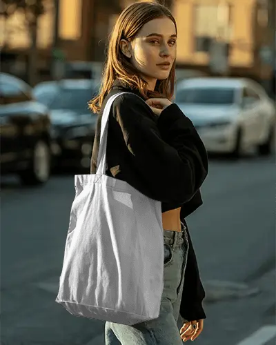 Minimalist Cotton Tote Bag For Custom Printing And Eco Friendly Grocery Shopping Mockup