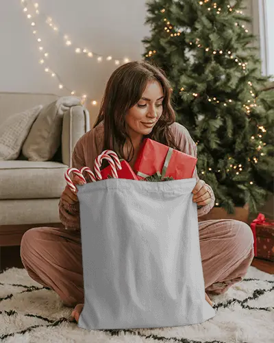 Spacious Cotton Tote Bag Mockup For Gift Carrying With Durable Handles And Easy Access Design