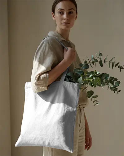 Eco Friendly Cotton Tote Bag With Long Handles For Everyday Use And Shopping Tasks