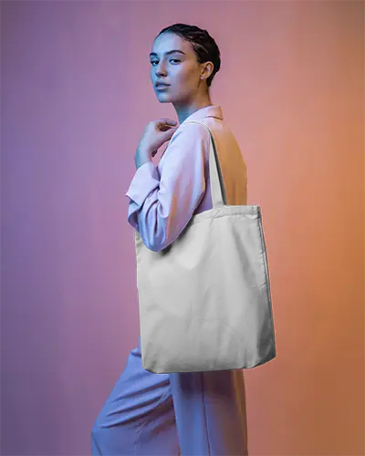 Stylish Casual Tote Bag Mockup With Long Shoulder Straps For Fashionable Accessory Presentation