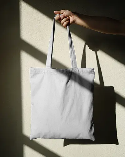 High Quality Reusable Tote Bag Mockup With Long Handles Perfect For Custom Designs