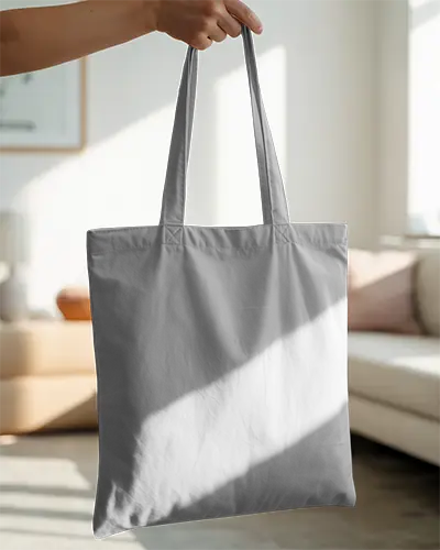 Minimalist Long Handle Tote Bag Mockup With Natural Light In Modern Home