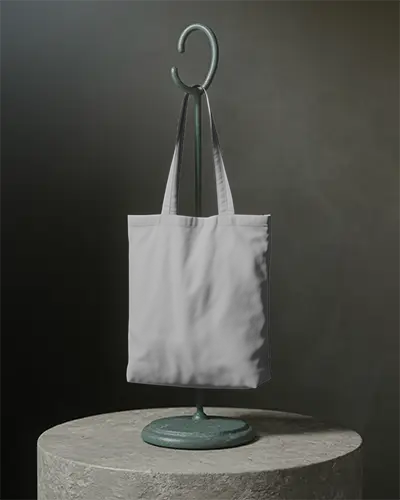High Quality Portable Tote Bag Mockup With Simple Design Ideal For Customizable Printing