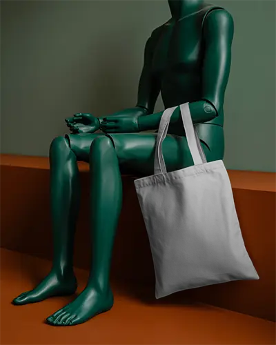 Eco Friendly Tote Bag Mockup Minimalist Design Mannequin Lifestyle Product Presentation