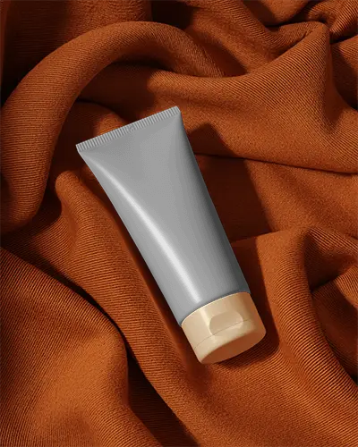 High Resolution Tube Mockup On Textured Fabric Background For Brand Presentation