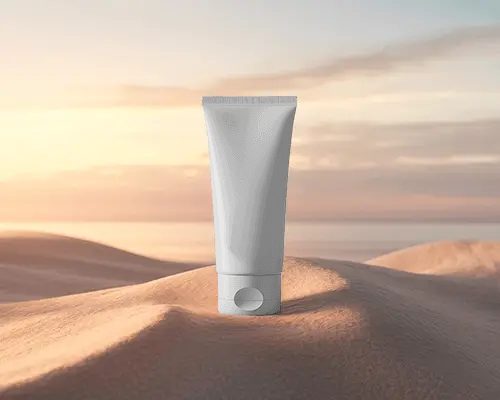 Standing Blank Tube Mockup With Flip Cap For Skin Care Product