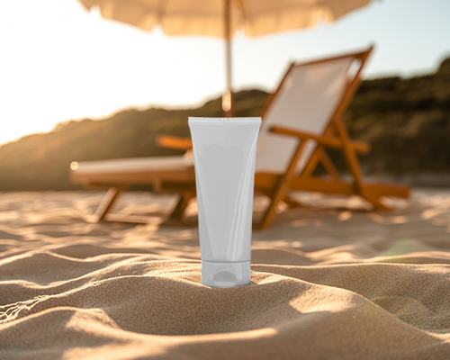 Beach Sand Tube Mockup Skin Care Product Standalone In Summer Vacation Setting