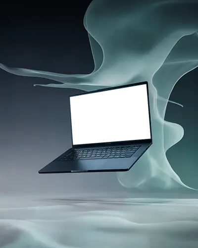 Floating Laptop Mockup Ideal For Technology Review And Product Showcase