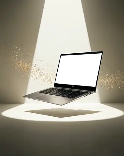 Professional Hp Laptop Mockup With Dark Screen Ideal For Digital Presentations