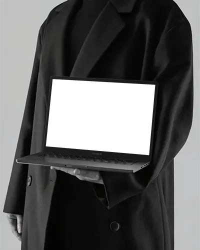 Sleek Razer Laptop Mockup Fashion Inspired Monochrome Aesthetic With Modern Clean Look