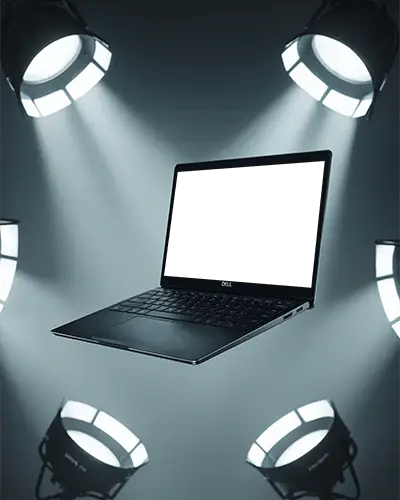 sleek-dell-laptop-mockup-floating-with-multiple-spotlights-ideal-for-technology-product-showcase