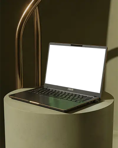 Asus High Performance Ultrabook Laptop Mockup With Responsive Screen And Compact Keyboard Layout