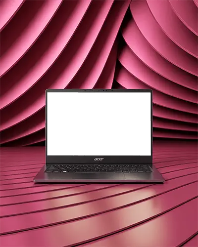 Lightweight Acer Laptop Mockup With Sleek Design And Full Keyboard Display For Tech Marketing