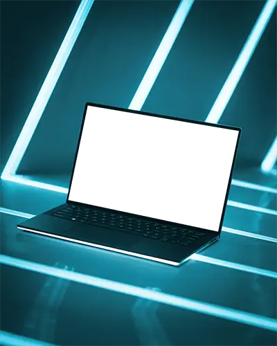Futuristic High Performance Laptop Mockup With Backlit Keyboard And Modern Tech Design