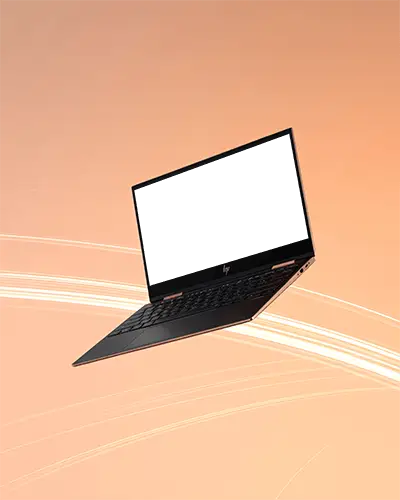 High Resolution Laptop Mockup Floating Against Light Gradient Background For Presentations