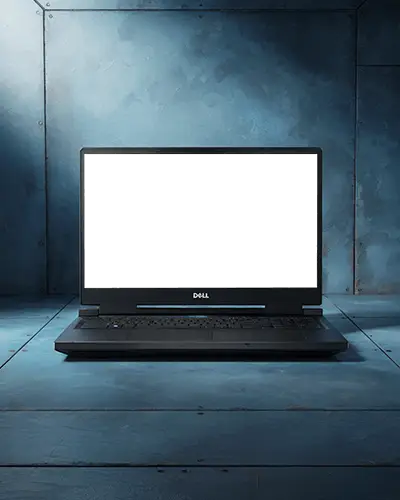 Modern Dell Laptop Mockup Device With Large Screen And Comprehensive Keyboard Design For Work