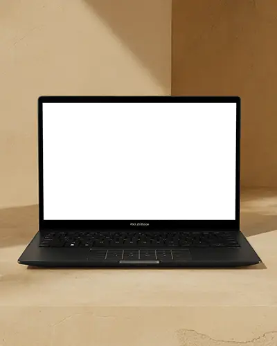 Sleek Minimalist Asus Laptop Mockup With Modern Keyboard Layout And Large Screen Display