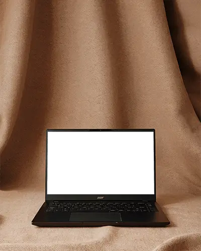 Sleek Modern Acer Laptop Mockup On Fabric Background For Responsive Web Design Presentations
