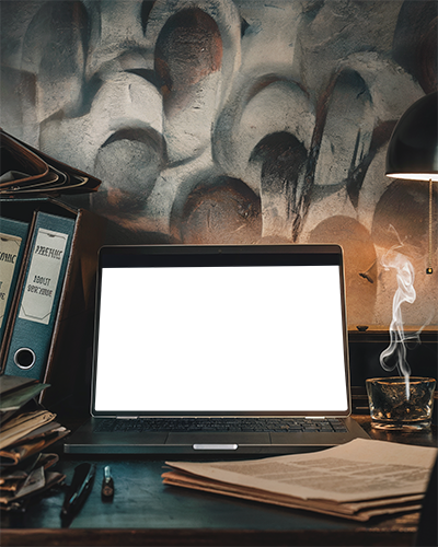 Moody Vintage Office Laptop Dark Academic Aesthetic 078