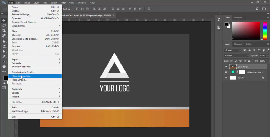 place embedded in photoshop | 