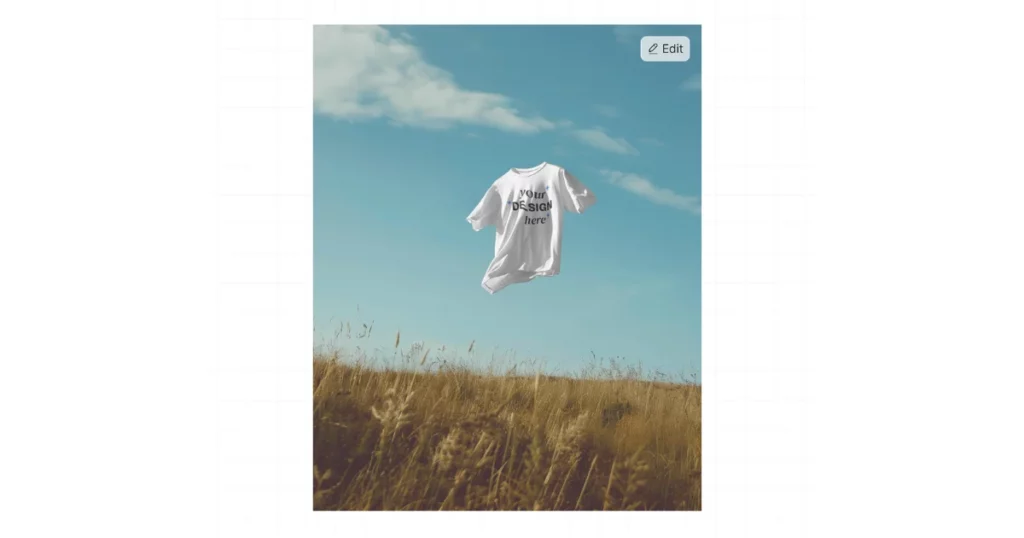 floating oversized tshirt mockup template
