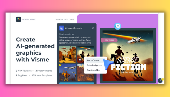 visme ai graphic design software