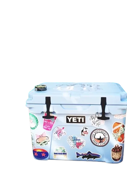 Healthy preppy hipster yeti cooler sticker idea
