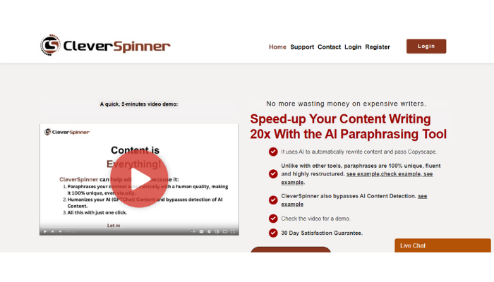 cleverspinner - best quillbot alternative
