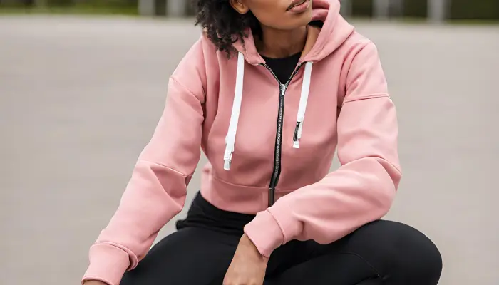 cropped zip-up hoodie