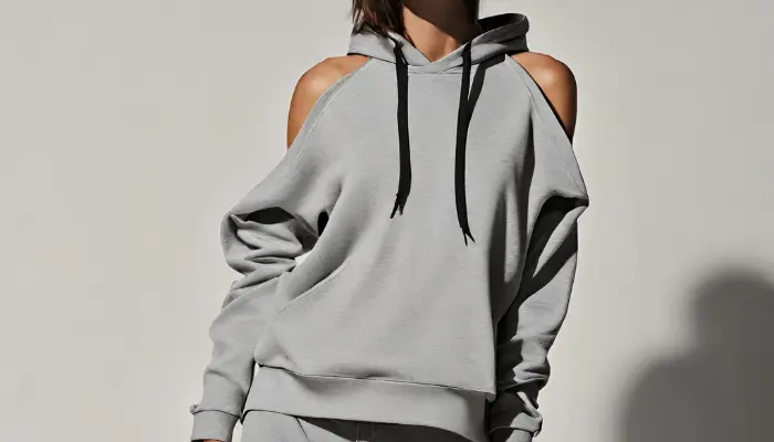 hoodie with cut-out shoulders